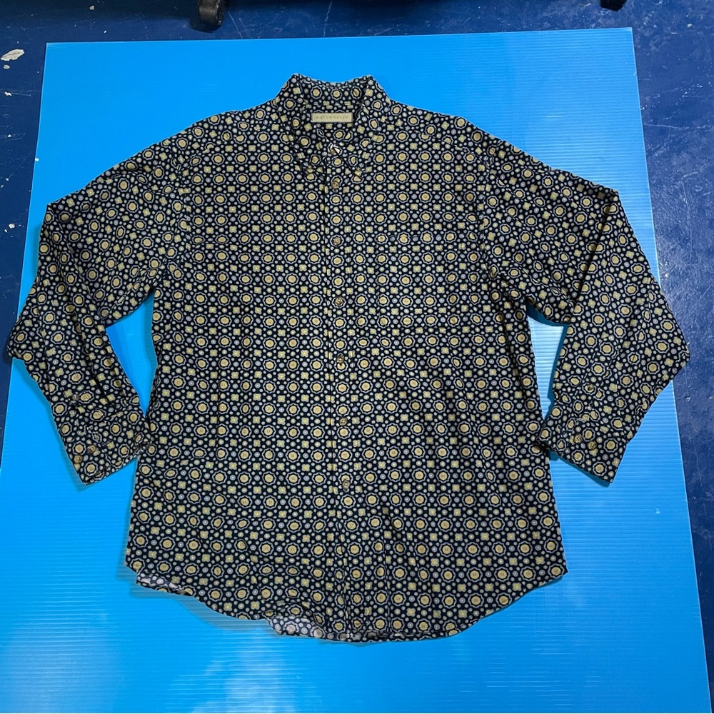 NATURAL LIFE Men's‎ Geometric Navy and Cream Shirt